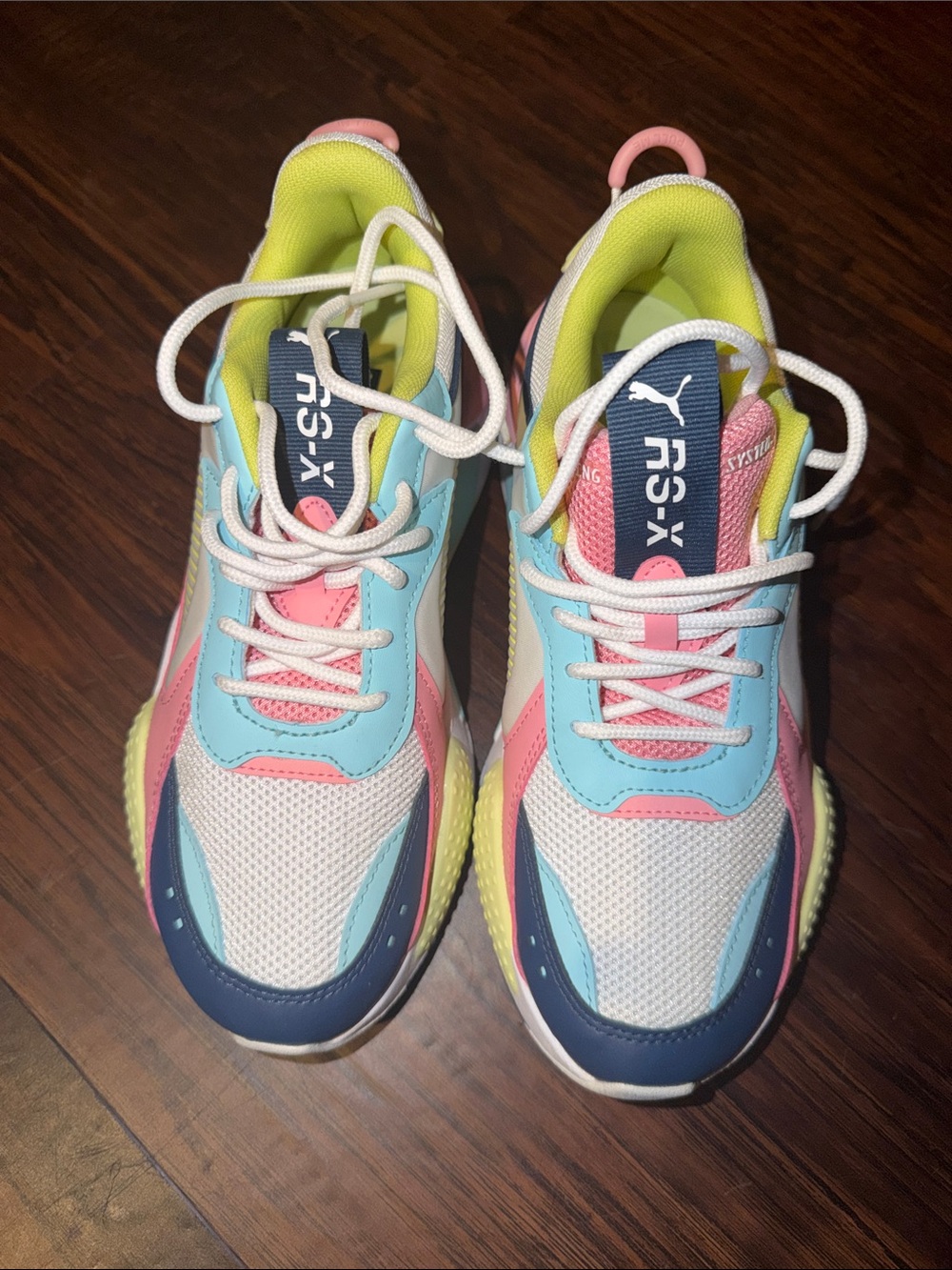 Puma Kids Colorblock Sneakers in Pink, Blue, Lime & Navy